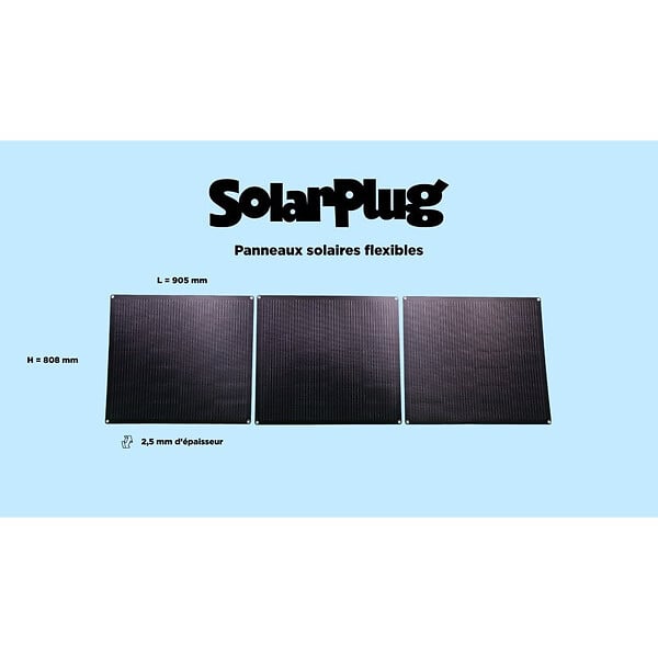 EZ SOLAR - Kit panneau solaire souple, 405W SOLARPLUG Noir - large