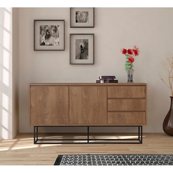 CONCEPT USINE - Buffet en bois 2 portes et 3 tiroirs 140 cm SABINOV - large