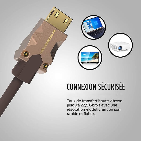 MONSTER - CABLE HDMI M2000 UHD 4K HDR10+ 25GBPS 5M - large