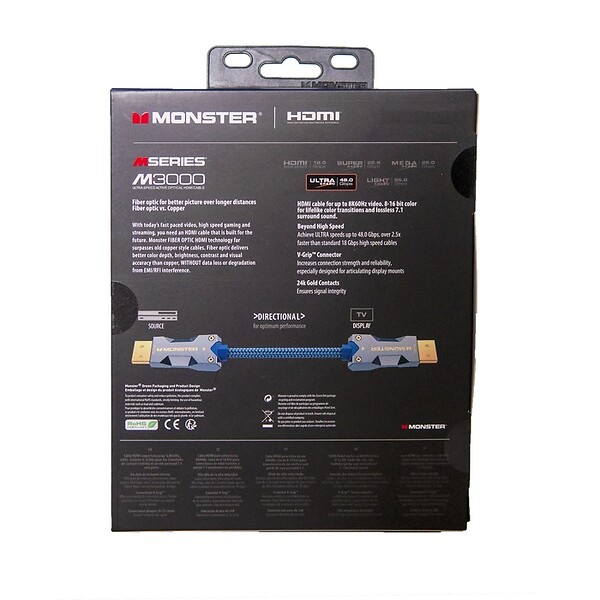 MONSTER - CABLE HDMI M3000 UHD 8K DOLBY VISION HDR 48GBPS 15M - large