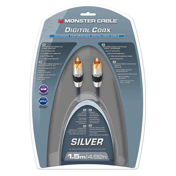 MONSTER - Câble Audio Numérique Monster - Haute Performance - Gaine de Protection Duraflex Ultra-Flexible - Connecteurs en Or 24 Carats - 3 m - large