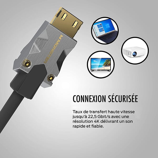 MONSTER - CABLE HDMI M1000 UHD 4K HDR 22.5GBPS 5M - large