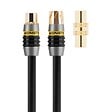 MONSTER - Câble d'Antenne Coaxial Monster 1.5 mètres- pour Téléviseurs 100 Hz - Quadruple Blindage en Feuilles Métalliques et Tresse de Cuivre - Conducteur en Cuivre Multibrin - vignette
