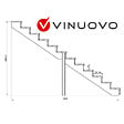 VINUOVO - BERLIN Escalier extérieur bois 12 marches H 207cm L-160cm - avec contre marche - vignette