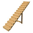 VINUOVO - BERLIN Escalier extérieur bois 13 marches H 224cm L-80cm fermé - vignette