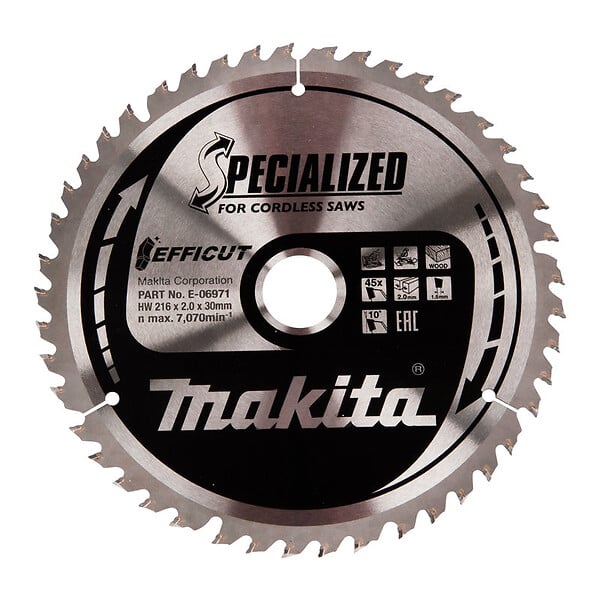 MAKITA - Lame de scie circulaire MAKITA E-11178 , T.C.T Efficut, 190 x 20 mm, 25 dents, pour bois - large
