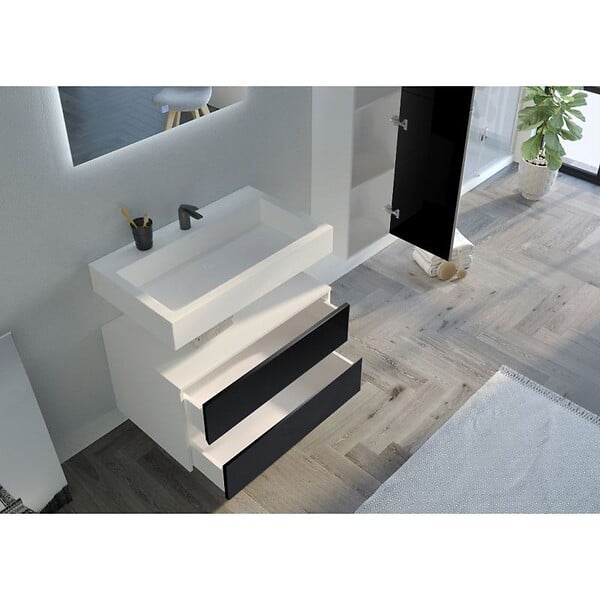 DISTRIBAIN - Meuble de salle de bain VISENZA 800 Noir - large