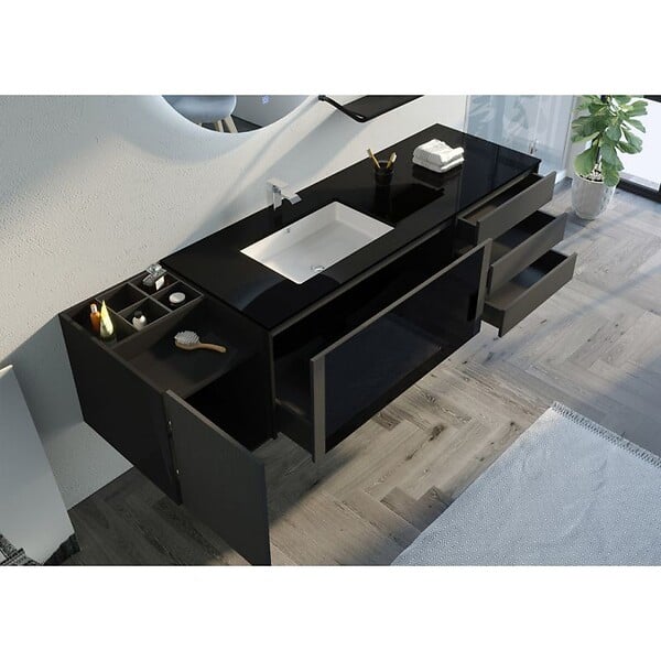 DISTRIBAIN - Meuble de salle de bain SAPIENZA Noir - large