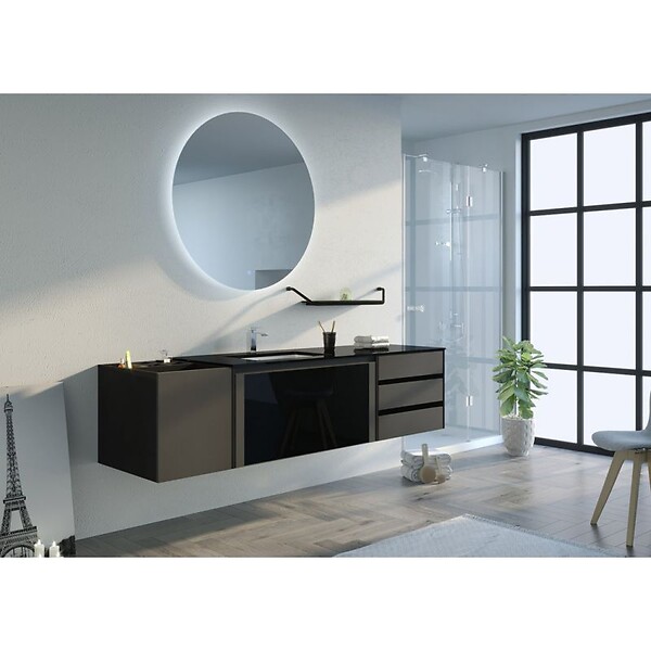 DISTRIBAIN - Meuble de salle de bain SAPIENZA Noir - large