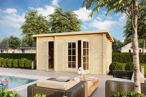 LASITAMAJA - Abri de jardin en bois massif BELMONT2 - 14.83m² - large