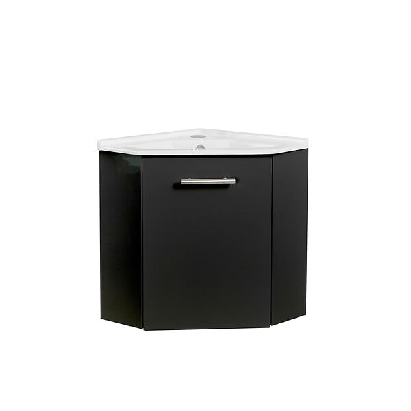 ALLIBERT - Pack meuble lave mains d'angle Corner noir mat - Marque allibert - large