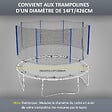 SPORTNOW - Filet de sécurité trampoline porte zipée Ø 426 cm 8 poteaux bleu noir - vignette