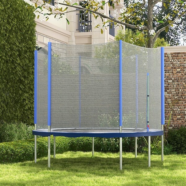 SPORTNOW - Filet de sécurité trampoline porte zipée Ø 244 cm 6 poteaux bleu noir - large
