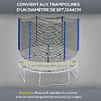 SPORTNOW - Filet de sécurité trampoline porte zipée Ø 244 cm 6 poteaux bleu noir - vignette