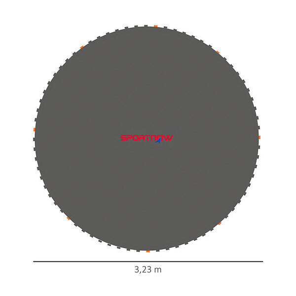 SPORTNOW - Tapis de rechange trampoline Ø 3,7 m ressorts 14 cm outil 72 crochets en V inclus - large