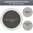 SPORTNOW - Tapis de rechange trampoline Ø 3,7 m ressorts 14 cm outil 72 crochets en V inclus - vignette
