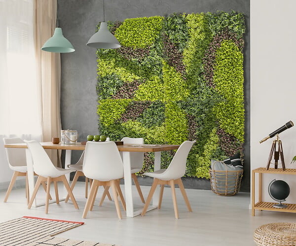 NORTENE - Panneau décoratif feuillage synthétique et motif zigzag COSTA - 1x1m - Vert - large