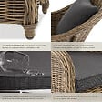 TECTAKE - 2 fauteuils en rotin avec structure en aluminium, coussins d'assise et de dossier inclus marron naturel - vignette