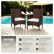 TECTAKE - Lot de 2 fauteuils de jardin en rotin avec 2 sets de housses marron/beige - vignette