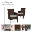 TECTAKE - Lot de 2 fauteuils de jardin en rotin avec 2 sets de housses marron/beige - vignette