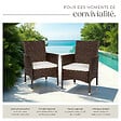 TECTAKE - Lot de 2 fauteuils de jardin en rotin avec 2 sets de housses marron/beige - vignette