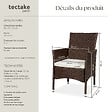 TECTAKE - Lot de 2 fauteuils de jardin en rotin avec 2 sets de housses marron/beige - vignette
