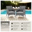 TECTAKE - Lot de 2 fauteuils de jardin en rotin en résine tressée - Gris/Gris clair - vignette