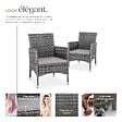 TECTAKE - Lot de 2 fauteuils de jardin en rotin en résine tressée - Gris/Gris clair - vignette