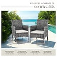 TECTAKE - Lot de 2 fauteuils de jardin en rotin en résine tressée - Gris/Gris clair - vignette