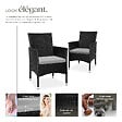 TECTAKE - Lot de 2 fauteuils de jardin en rotin avec 2 sets de housses noir/beige - vignette