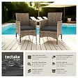 TECTAKE - Lot de 2 fauteuils de jardin en rotin avec 2 sets de housses marron naturel/gris foncé - vignette