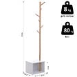 HOMCOM - HOMCOM Meuble rangement porte-manteaux 2 en 1 design contemporain cosy dim. 40L x 30l x 180H cm MDF blanc bois massif bambou - vignette