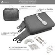 VOUNOT - Voile d'ombrage rectangulaire avec 24pcs kit de fixation 3x2.5 Gris - vignette