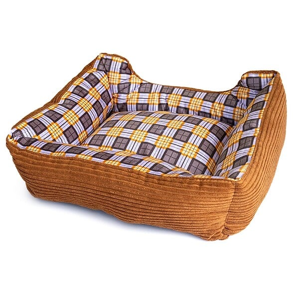 KZ GARDEN - Panier pour Chien et Chat MARRON Coussin Anti Stress Chiot Lit Confortable Lavable KZ GARDEN - large