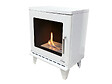 PURLINE - Poêle à éthanol 1,5kW design carré en acier blanc avec pieds - vignette