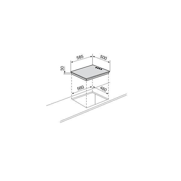 GLEM - Table De Cuisson électrique 60cm 6000w Inox - GTL640IX - large