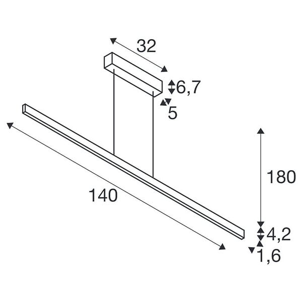 SLV - Suspension LED Up & Down ONE LINEAR 140 PHASE SLV - 35 W - 2700/3000K - Laiton - Dimmable - large