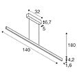 SLV - Suspension LED Up & Down ONE LINEAR 140 PHASE SLV - 35 W - 2700/3000K - Laiton - Dimmable - vignette