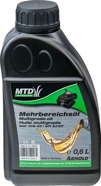 CENTRALE BRICO - Huile moteur multigrade SAE 10W-30 pour les moteurs 4 temps des petites machines - 0,6Â l - large
