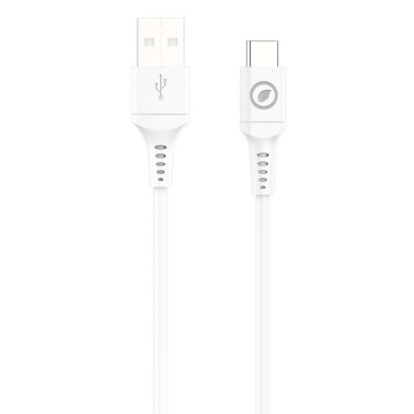 MUVIT - CABLE USB-A USB-C 1,2M PLASTIQUE RECYCLE BLANC - large