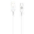 MUVIT - CABLE USB-A USB-C 2M PLASTIQUE RECYCLE BLANC - vignette
