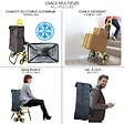 VOUNOT - Chariot de courses pliable avec siege Jaune - vignette