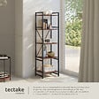 TECTAKE - Etagère bibliothèque MANCHESTER style industriel 47,5 x 34,5 x 151,5 cm Bois foncé industriel, rustique - vignette