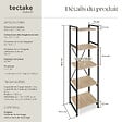 TECTAKE - Etagère bibliothèque MANCHESTER style industriel 47,5 x 34,5 x 151,5 cm Bois clair industriel, Chêne Sonoma - vignette