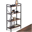 TECTAKE - Etagère bibliothèque LEEDS style industriel 67,5 x 31,5 x 121,5 cm Bois foncé industriel, rustique - vignette
