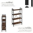 TECTAKE - Etagère bibliothèque LEEDS style industriel 67,5 x 31,5 x 121,5 cm Bois foncé industriel, rustique - vignette
