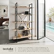 TECTAKE - Etagère bibliothèque GLASGOW style industriel 106 x 34,5 x 179,5 cm Bois clair industriel, Chêne Sonoma - vignette