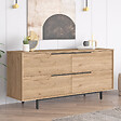 CONCEPT USINE - Buffet 4 portes finition bois et métal noir 160x75cm ABEY - vignette