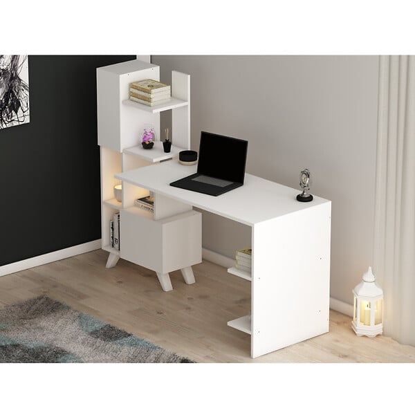 CONCEPT USINE - Bureau contemporain 9 rangements - blanc KUHMO $ - large