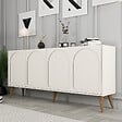 CONCEPT USINE - Buffet 4 portes design arrondi crème 180x81cm LISTER - vignette
